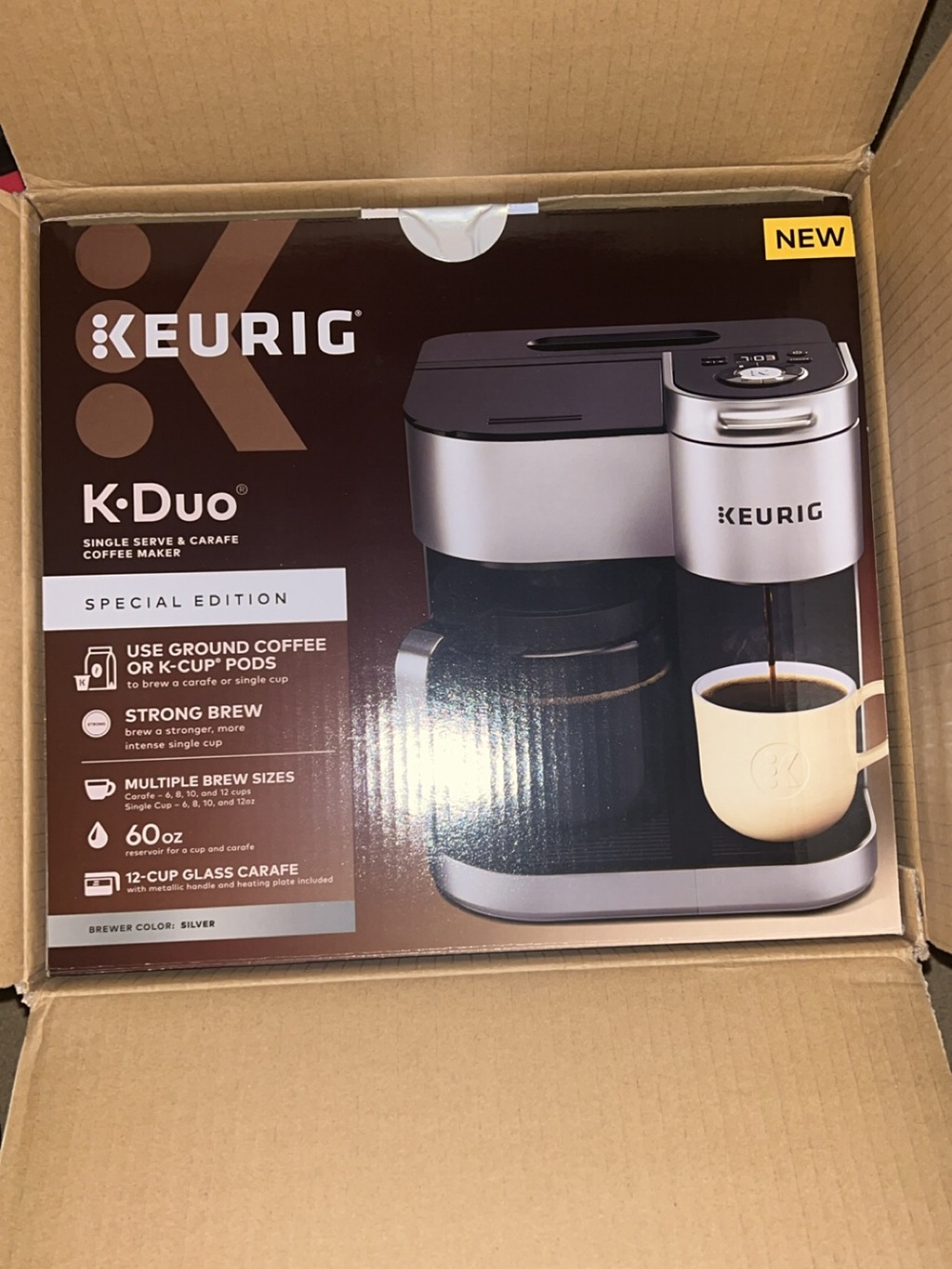 Keurig K-Duo Coffee Maker in Silver and Black
